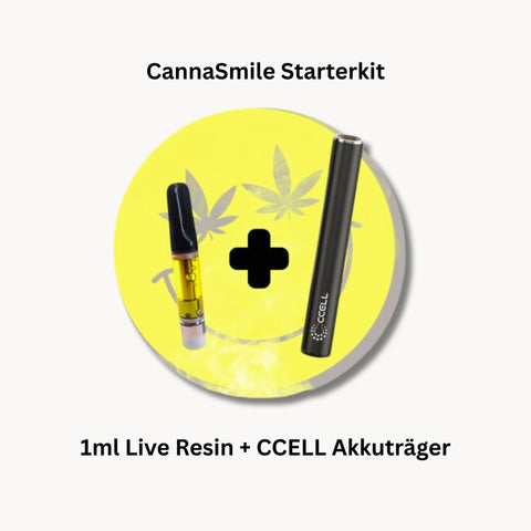 Starterkit - Canna Smile Live Resin CBD 1ml + CCELL M4 Akkuträger (Sparangebote)