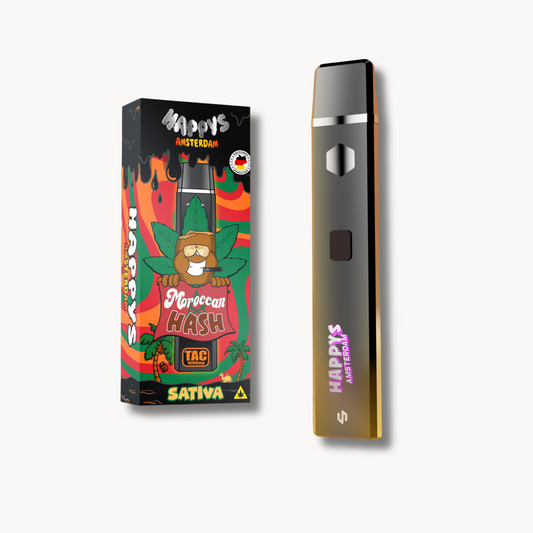 Happys Amsterdam Premium 1ml TAC Vape Morrocan Hash - Sativa